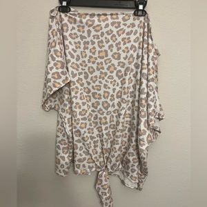 Pink, lily casual off the shoulder animal print blouse